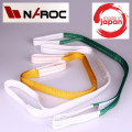 Webbing sling belt for luggage lifting. Manufactured by Naroc Rope Tech. Made in Japan (nylon belt with plastic buckle)